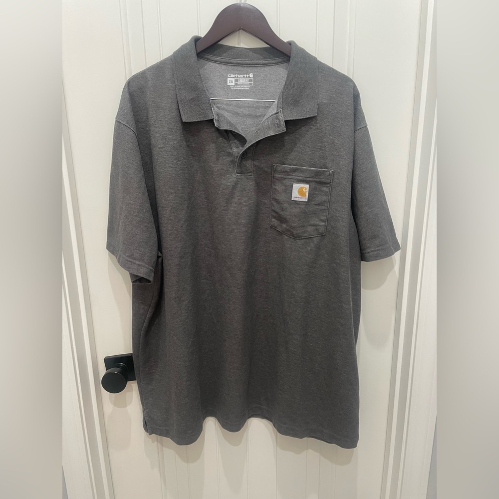 Carhartt Men's Charcoal Gray Pocket Polo
